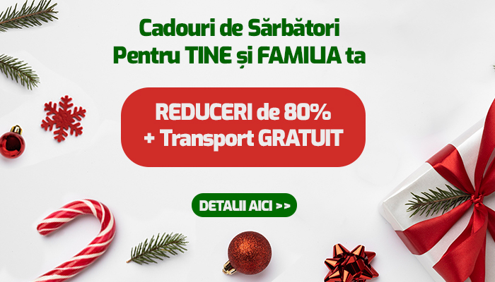 Sarbatori cu bucurie pentru familia ta: REDUCERI de pana la 80% si transport GRATUIT la toate produsele de sanatate si stare de bine